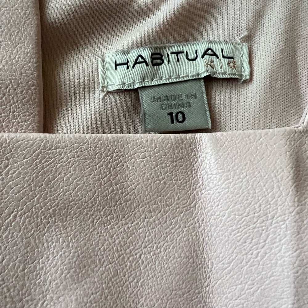 New - Girls Habitual Light Pink Faux Leather Dress - Picture 3 of 4